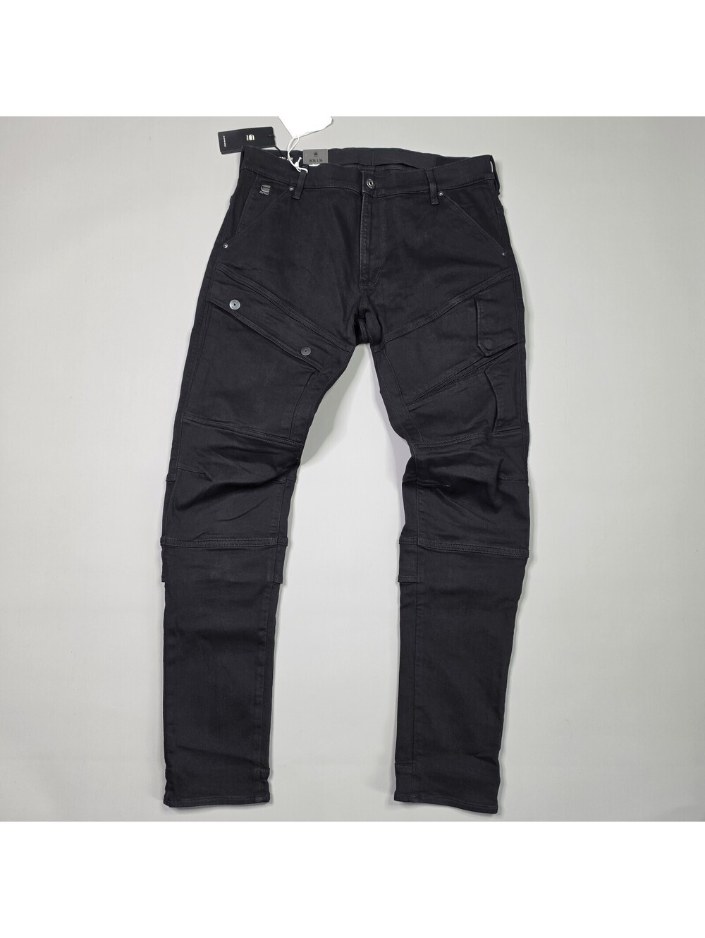 New G Star Raw Airblaze 3D Skinny Cargo  Pitch Black Stretch Jeans 36x34